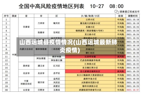 山西运城县疫情情况(山西运城最新肺炎疫情)