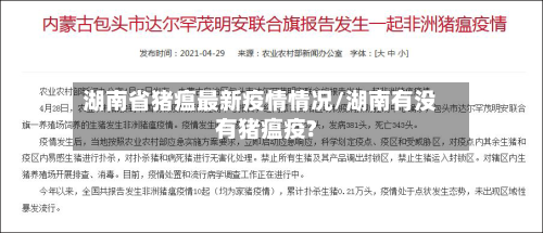 湖南省猪瘟最新疫情情况/湖南有没有猪瘟疫?-第2张图片