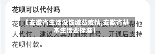 【安徽省生活没钱缴费疫情,安徽省基本生活费标准】-第3张图片